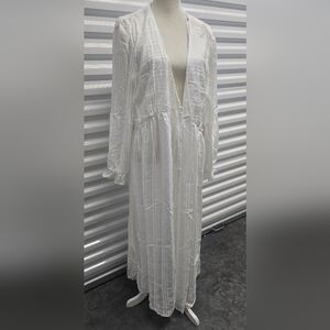 ARULA Elegant White Long Sleeve Dress/ Duster